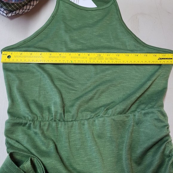NWT Jessica Simpson |‎ Vineyard Green Syd Ruched Racerback Halter Dress - Large - Picture 14 of 16